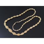An antique Carved Ivory Necklace, 105cm