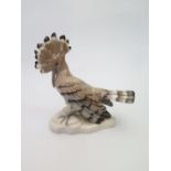 A Royal Dux Hoopoe Bird Ornament, slight faults to crest