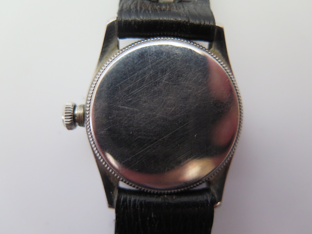 A 1940's Rolex Oyster Imperial Precision Wristwatch in steel case, the black dial with arabic - Image 2 of 2