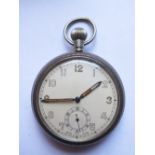 A WWII Military Pocket Watch with Swiss Movement, retailed by Bravingtons, not running