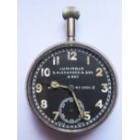 A WWII Bomber Navigation Pocket Watch by S. Alexander & Son, 8 day movement, Mark IV No. 19802