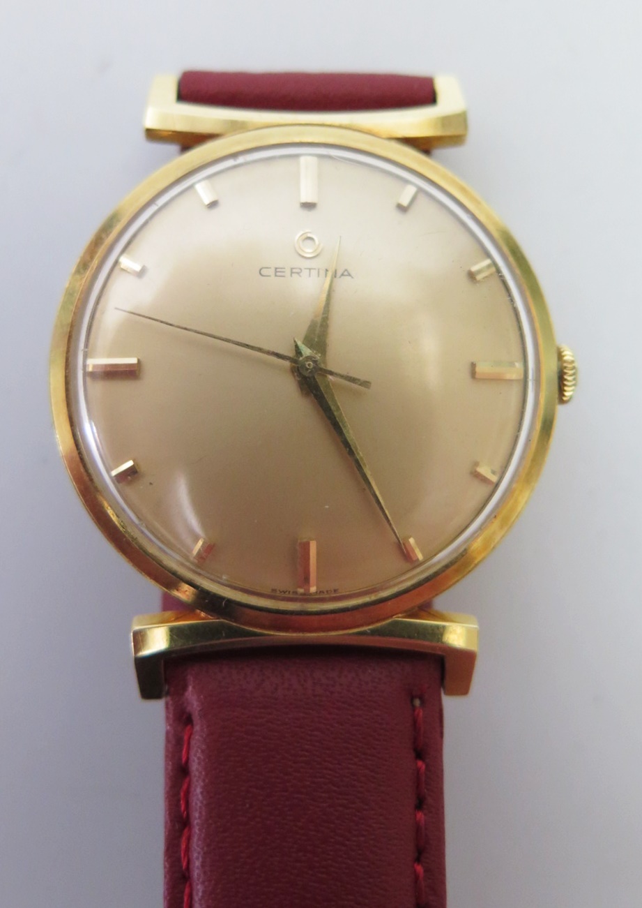 A Certina 18ct Gold Gent's Mechanical Wristwatch, 1960's, running