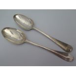 Two Georgian Silver Table Spoons with contemporary initials, 89 g