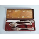 A Victorian Silver Three Piece Christening Set, London 1838, W.E