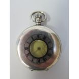 A Rolex Silver Cased Half Hunter Pocket Watch, dial 3.7 cm, Birmingham 1928