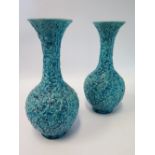 A Pair of Burmantofts Foliate Decorated Vases, shape 931, 34 cm