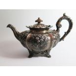 A Nineteenth Century Anglo Indian Silver Teapot, Hamilton & Co., 1184 g