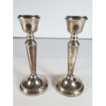 A Pair of Elizabeth II Silver Loaded Candlesticks, 15 cm