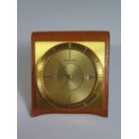 A Jaeger LeCoultre Leather Cased Travel Clock, dial 35 mm