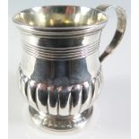 A George III Silver Christening Mug of baluster form with fluted base, London 1819, I.B, 89 g