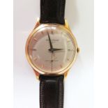 A 1950's Jaeger LeCoultre 9ct Gold Gent's Wristwatch with subsidiary seconds dial, good working