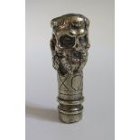 A Nineteenth Century Heavy Silver Plated Six Face Cane Finial