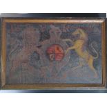 An Armorial dated 1845 and painted on wooden plaque