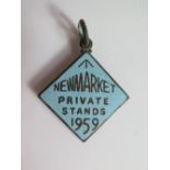 A Newmarket Private Stands 1959 Enamelled Pendant
