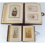 Two Victorian Leather Bound Family Portrait Photograph Albums