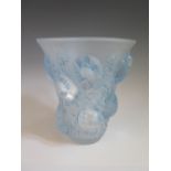 R. Lalique _ A St. François Vase with blue staining, 17 cm, acid etched mark to base