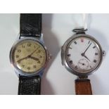 Rotary Military Wristwatch and Silver Cased Wristwatch