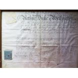 An Official Document by The First Duke of Wellington and dated 10 August 1824 _ appointing Major