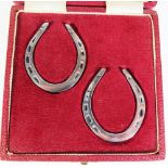 Elizabeth II Silver Presentation Cased Pair of Horseshoes, Sheffield 1966, FH