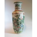 A Large Chinese Porcelain Famille Vert Vase decorated with battle scenes, 47 cm