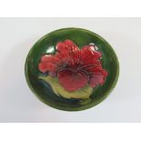 A Moorcroft Hibiscus Decorated Pin Dish, 11.5 cm diam.