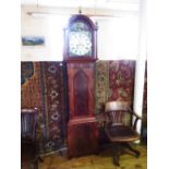 A George III Mahogany Long Case Clock, the eight day movement with painted dial depicting Moses