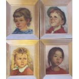 Brandsma, A Set of Four Portraits of Young Children, oil on canvas, gilt frames, 29 x 23 cm. Details