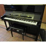 Yamaha (2006)
A Model YU10 upright piano in a bright ebonised case together with a stool.