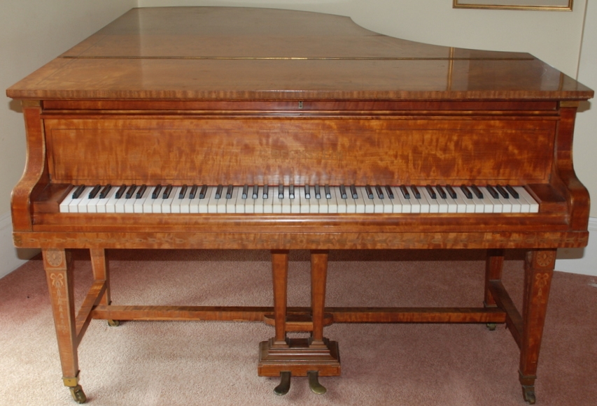 Bechstein (c1903) 
A 6ft 8in Sheraton style grand piano in a banded and inlaid satinwood case on - Image 2 of 3