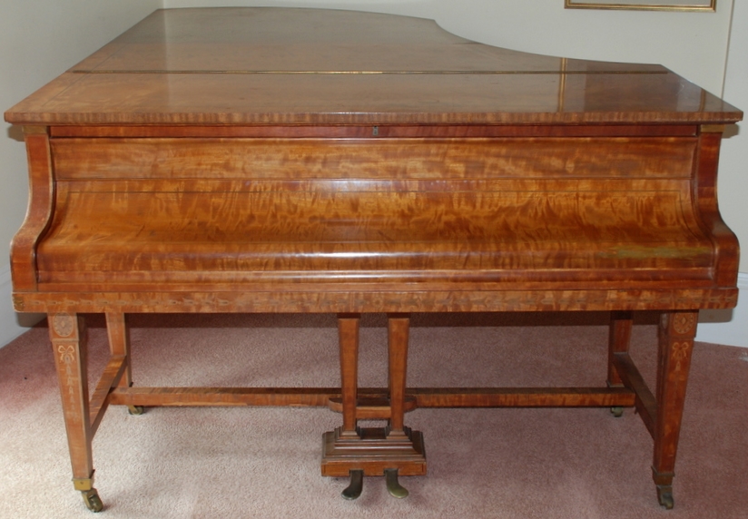 Bechstein (c1903) 
A 6ft 8in Sheraton style grand piano in a banded and inlaid satinwood case on - Image 3 of 3