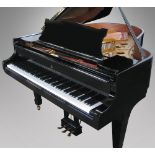 Steinway (c1929)
A 5ft 10in Model O grand piano in a bright ebonised case on square tapered legs.