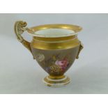 A 19th century English porcelain two-handled vase, of Neo classical design, with gilt rim and foot