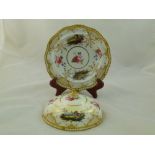 An H & R Daniel porcelain muffin dish and cover, First Gadroon shape, decorated with floral