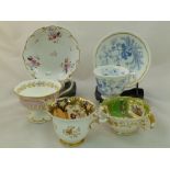 A collection of H & R Daniel porcelain comprised of a coffee cup and saucer, First Gadroon shape,