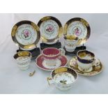 An H & R Daniel porcelain coffee cup and saucer and a teacup and saucer, London shape, and a