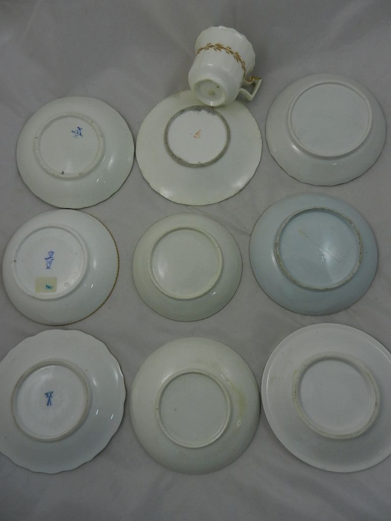 A collection of 18th century and later English porcelain and other teacups, tea bowls and saucers, - Image 3 of 14