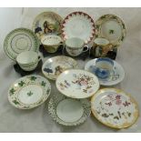 A quantity of late 18th and early 19th century porcelain tea and coffee cups and saucers,