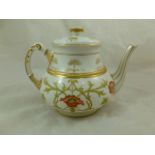 A MacIntyre JM & Co teapot, printed and painted with Art nouveau stylized poppy decoration and