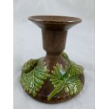 An early Rye Pottery candlestick decorated with hops and leaves, 8.