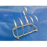 A small silver five bar toast rack, Birmingham 1945, 7.3cm long, 1.13ozt, 35.