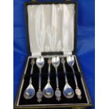 A set of six 20th century Dutch silver egg spoons,