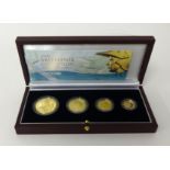 Britannia Collection gold proof four coin set, 2006, £100 to £10, approximately 62.99g, cased