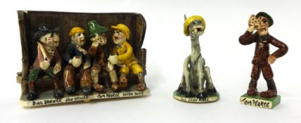 Will Young pottery Uncle Tom Cobley group, figure Tom George and Old Grey Mare (3)