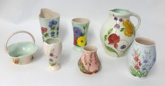 Collection of Radford Art Pottery (7), tallest 26cm