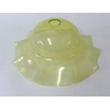 Vaseline glass lampshade, 28cm diameter (small chip)