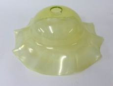 Vaseline glass lampshade, 28cm diameter (small chip)