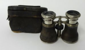 Pair Jockey binoculars, cased