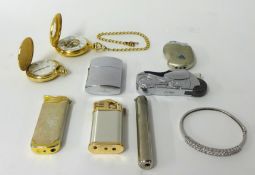 Various jewellery, lighters etc including silver bangle etc