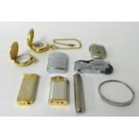 Various jewellery, lighters etc including silver bangle etc