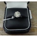 A large single stone diamond ring, approximately 4.00 carats, with copy of insurance valuation dated
